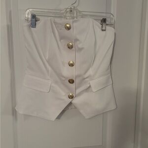 Lilly Pulitzer White Daniel Strapless Top